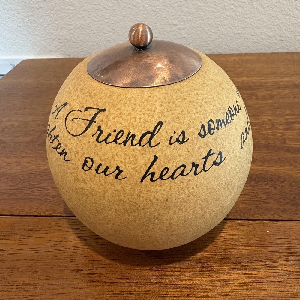 Vintage Comfort Candles Friend Globe Candle Holder Pavilion 2005 Copper Lid Gift
